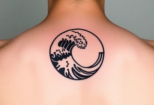 tribal round wave tattoo idea