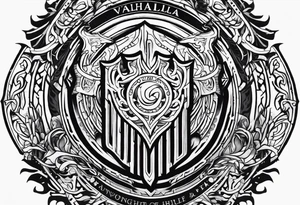 Valhalla sword shield fire tattoo idea