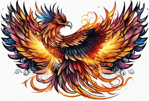 Phoenix artistic tattoo idea