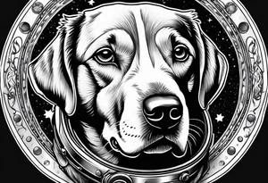 dog in space tattoo idea