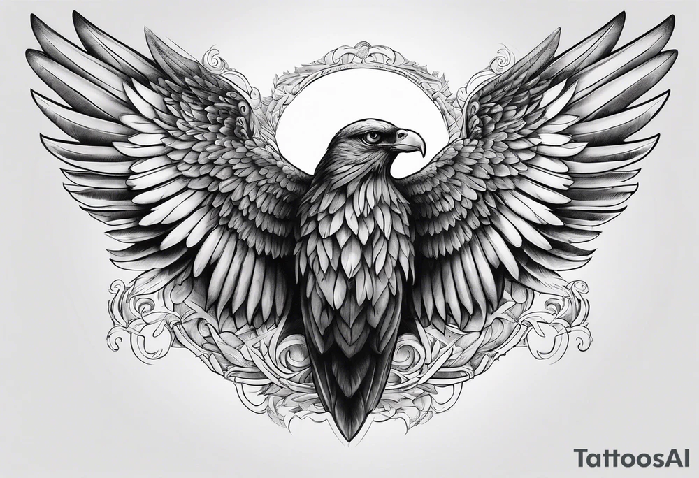 Wings with Glenn in the middle tattoo idea