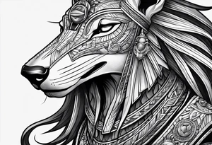 The war between Anubis  and ra tattoo sleeve design tattoo idea