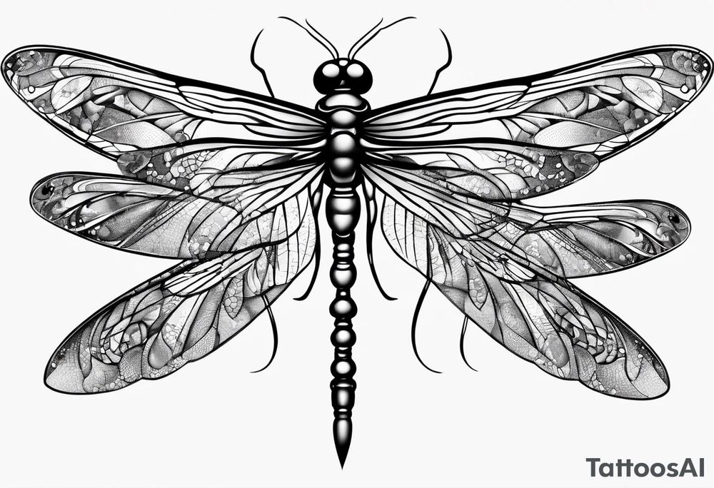 4 dragonflies flying together simple tattoo idea