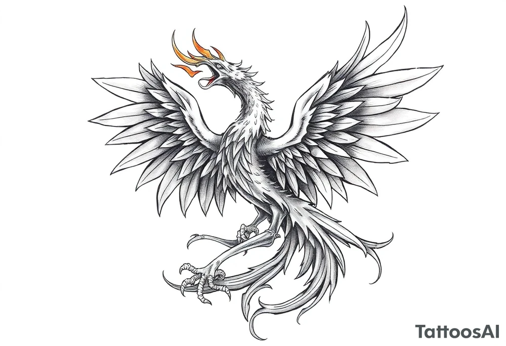 Powerful Phoenix rising tattoo idea