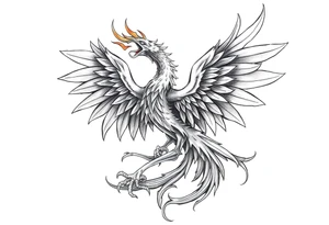 Powerful Phoenix rising tattoo idea