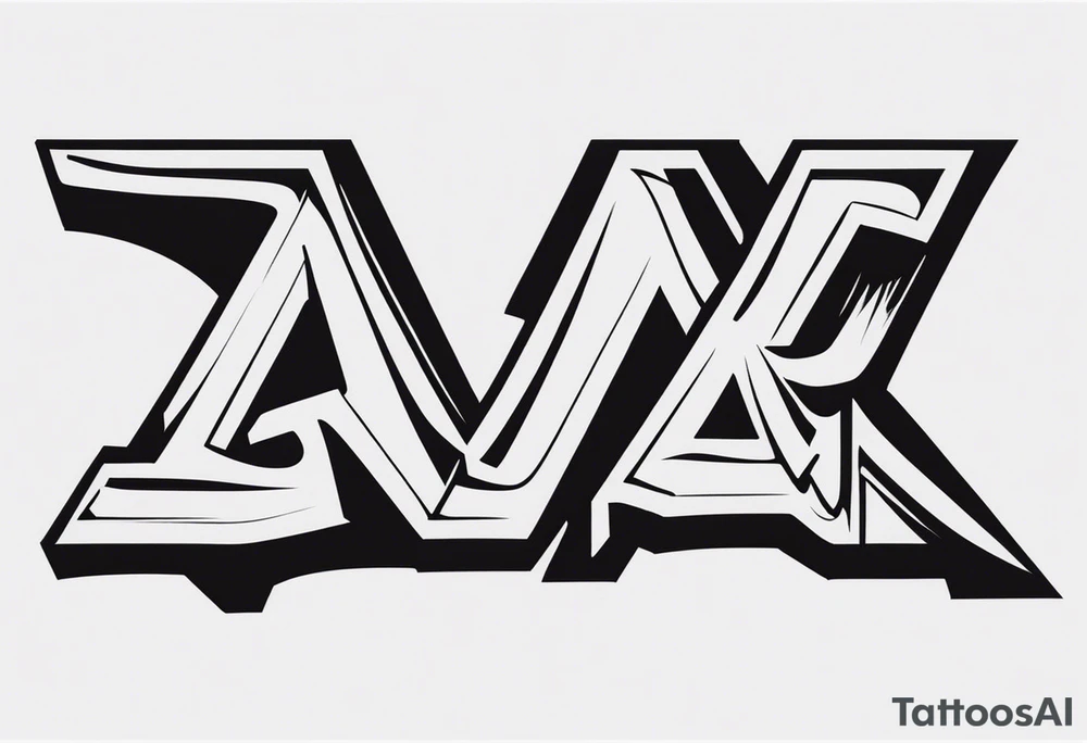 the letters A R in the middle of a ninja headband tattoo idea