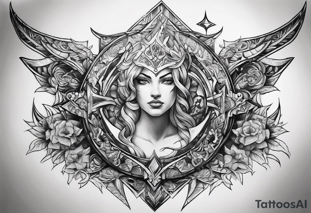 upside down broken sword tattoo idea