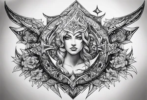 upside down broken sword tattoo idea