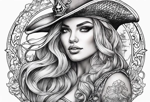 mermaid and pirate tattoo idea