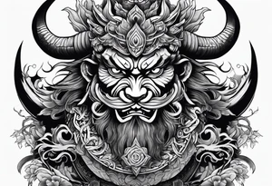 Japanese-style tattoo with demons tattoo idea