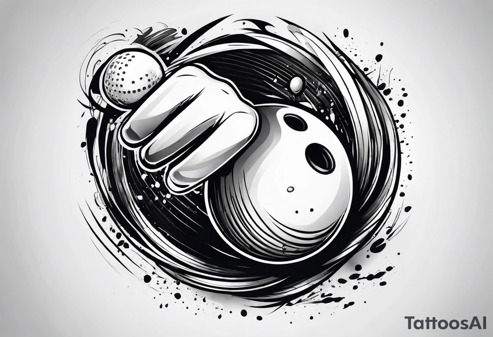 Bowling on bicep showing torn muscles tattoo idea