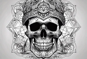 Skull sacred geometry tattoo idea