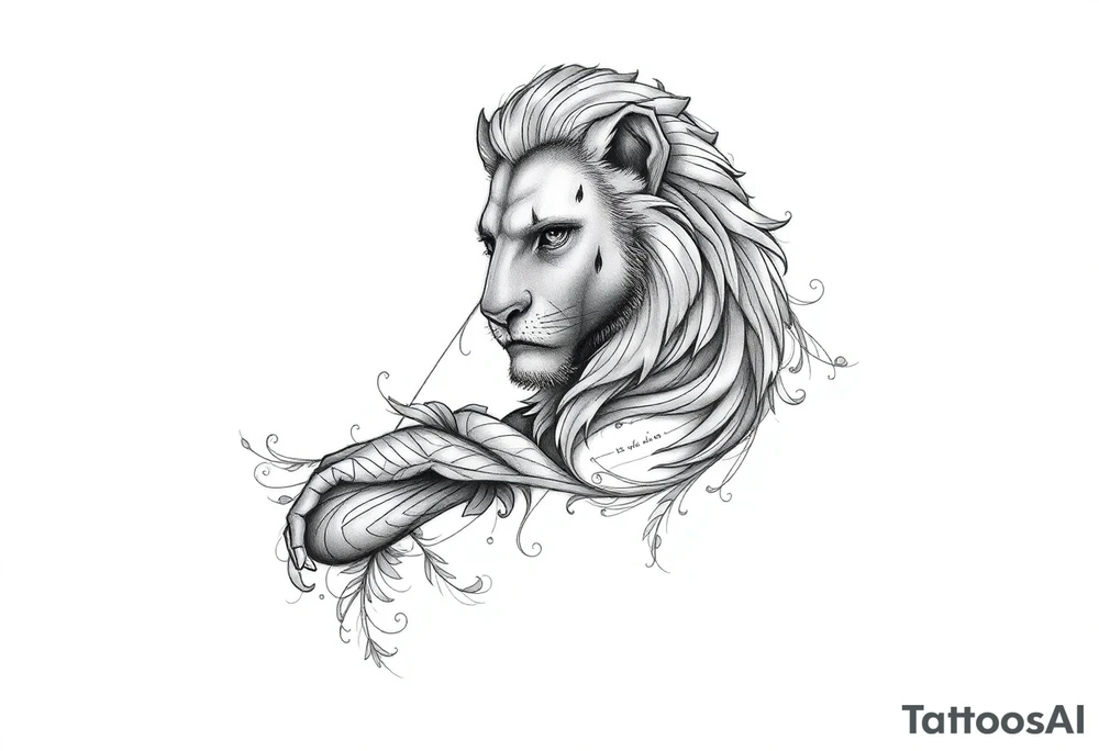 Leo who is hurt and trying to recover from addiction with quotes tattoo idea