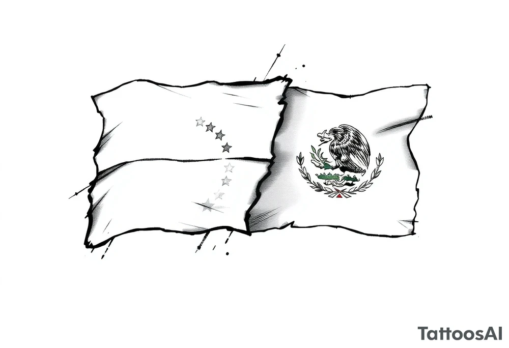 Venezuelan and Mexican flag tattoo idea