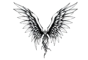 Long Angelwings tattoo idea