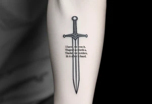 sword with verse inside of it tattoo idea