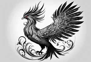Mythical phoenix, whose body and tail can wind down and cover more of your back. tattoo idea