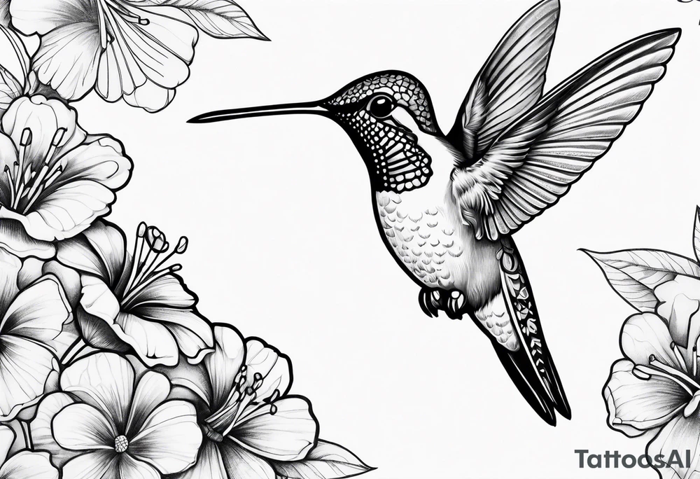 Small fine line hummingbird tattoo idea