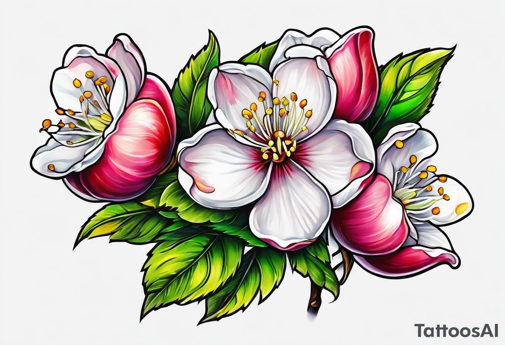 Apple blossom tattoo idea
