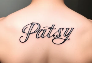 Name patsy under the ear tattoo idea