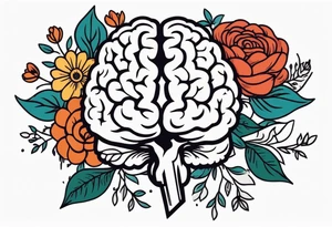 human brain
old school vintage simple traditional design surrounded by vintage flowers


bold color simple tattoo idea