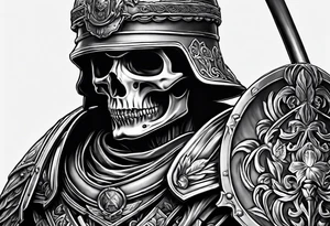 Roman soldier skeleton tattoo idea