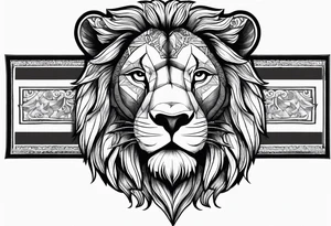 Lion tattoo with cross and armenian flag tattoo idea