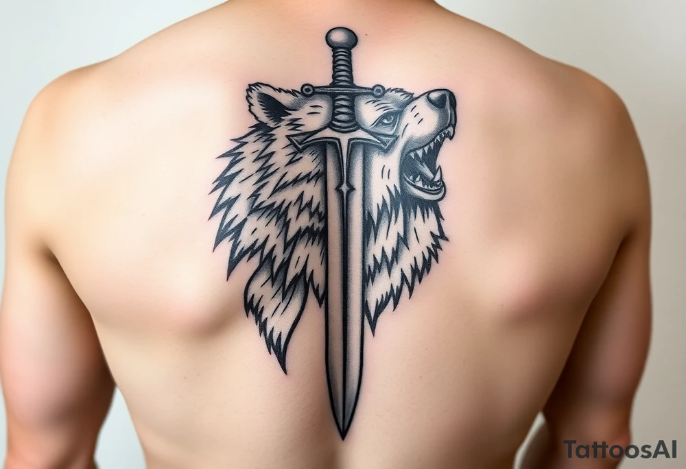 Viking bear sword tattoo idea