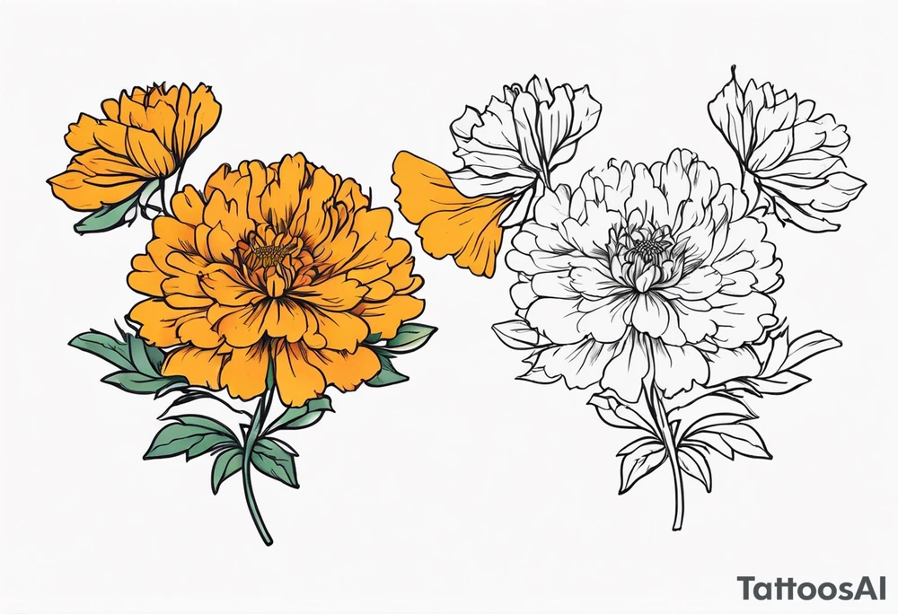 A stemless marigold tattoo idea