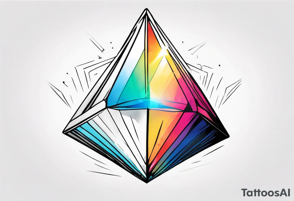 prism glass dispersing a ray of light tattoo idea