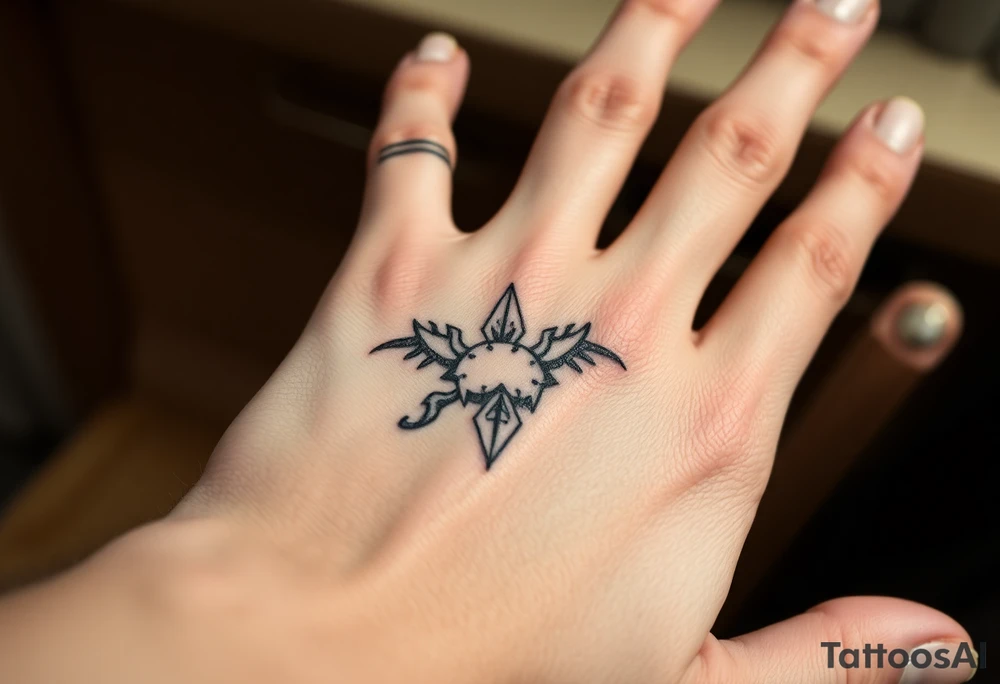 Simple nature or Norse themed, going up the fingers and down the wrist. tattoo idea