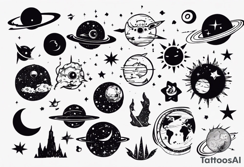 Best friends space song tattoo idea