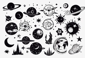 Best friends space song tattoo idea