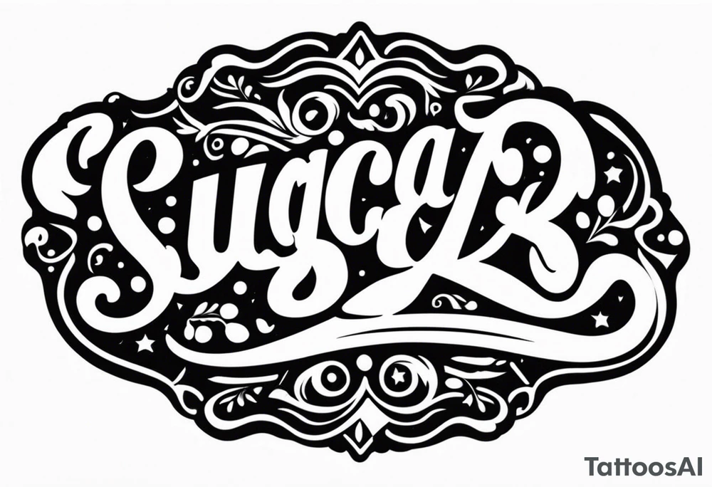 Sugar Bear in Italic script tattoo idea