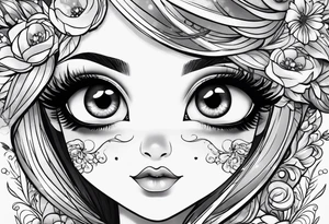 big eyes with lighting tattoo idea
