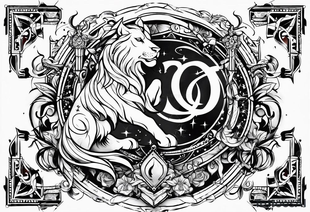 Leo and sagittarius symbols tattoo idea