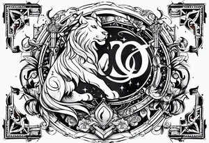 Leo and sagittarius symbols tattoo idea