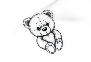 realistic teddy bear tattoo idea