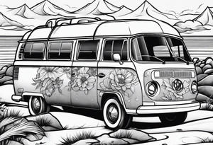 Beach hills plane rugby ball book campervan wine bottle tattoo idea