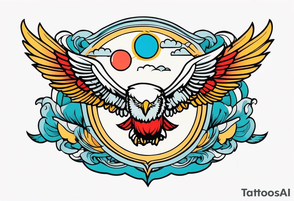 heaven vintage tattoo style old school traditional bold color tattoo idea