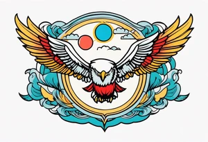 heaven vintage tattoo style old school traditional bold color tattoo idea