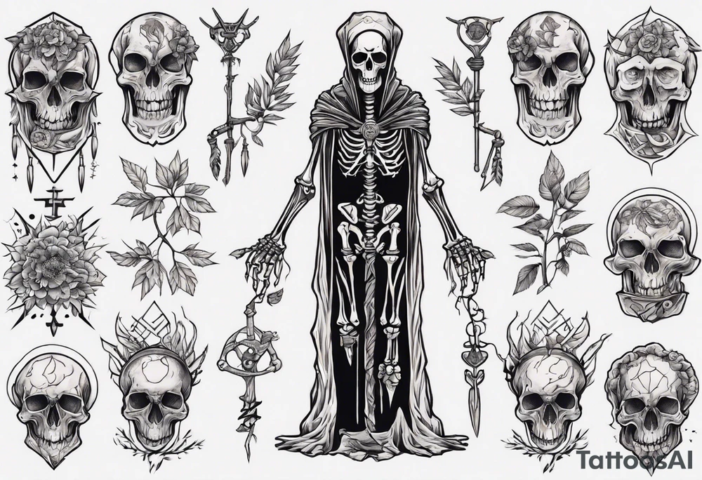 Druid skeleton tattoo idea