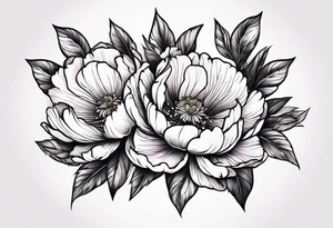 neon floral peonie clip art tattoo idea