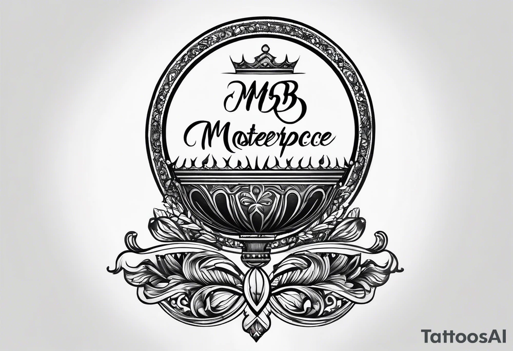 letters: "MRBG" underlined, equally separated
simple, clear, plain, unadorned tattoo idea