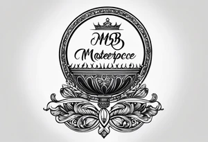 letters: "MRBG" underlined, equally separated
simple, clear, plain, unadorned tattoo idea