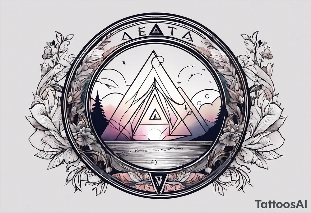 letter delta inside a circle, subtle, girly tattoo idea