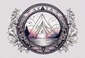 letter delta inside a circle, subtle, girly tattoo idea