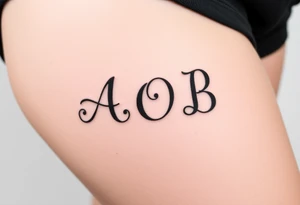 AOB lettering tattoo idea
