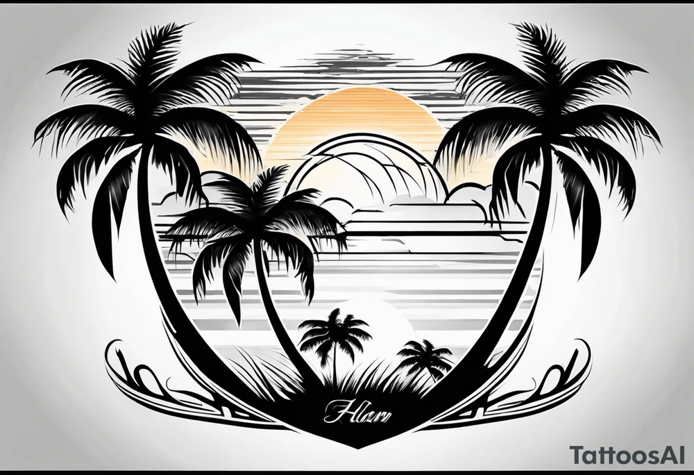 palm tree tattoo idea