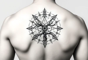 Sephiroth tree tattoo with sacred geometry and cosmic elements 10 Sephiroth Kabbala tattoo idea